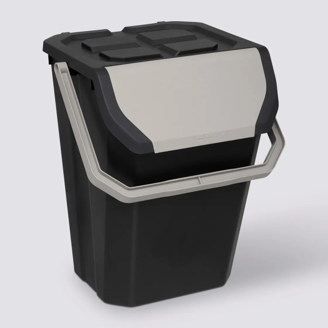 5five Poubelle de tri plastique 37L, Noir