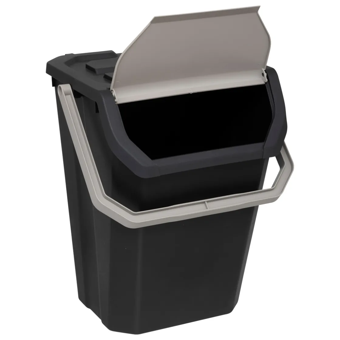 5five Poubelle de tri plastique 37L, Noir