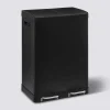 5five Poubelle de tri sélectif à pédales métal 2x30L, Noir