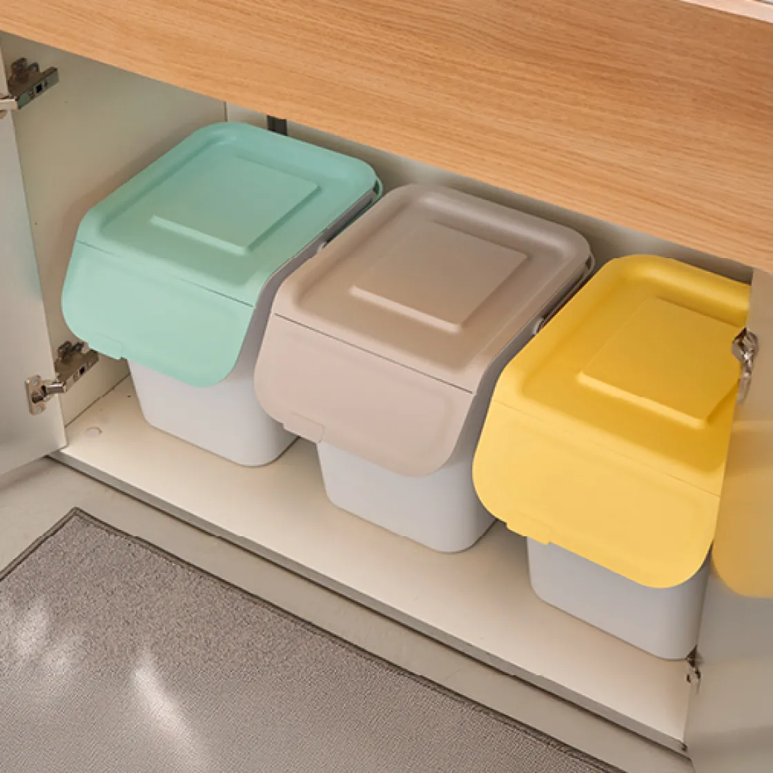 5five Poubelle de tri sélectif empilable en plastique 20L