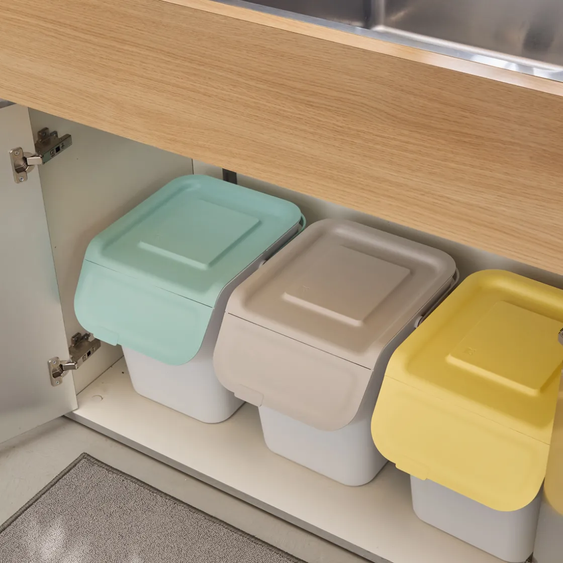 5five Poubelle de tri sélectif empilable en plastique 20L