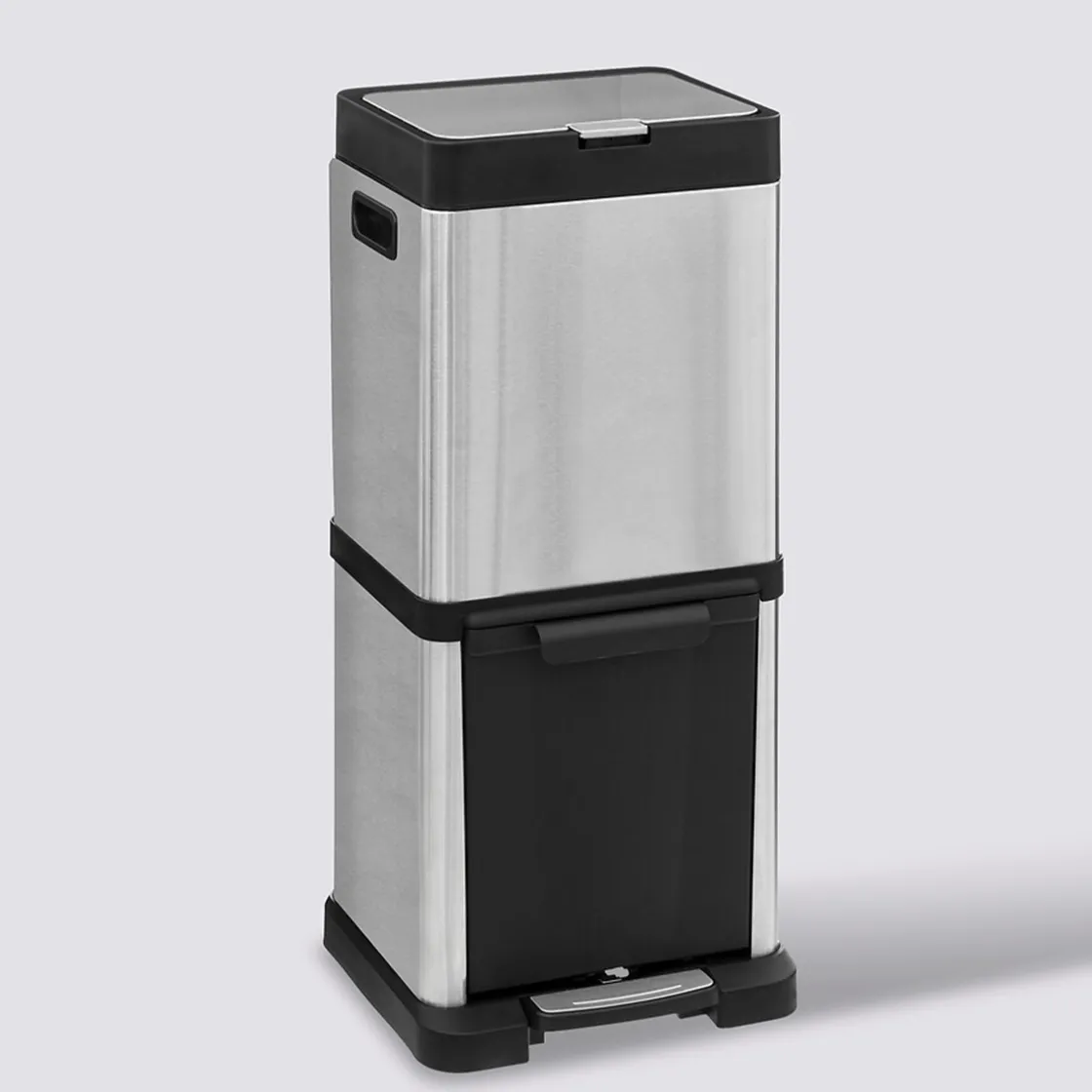 5five Poubelle de tri sélectif en métal 20+14L, Inox