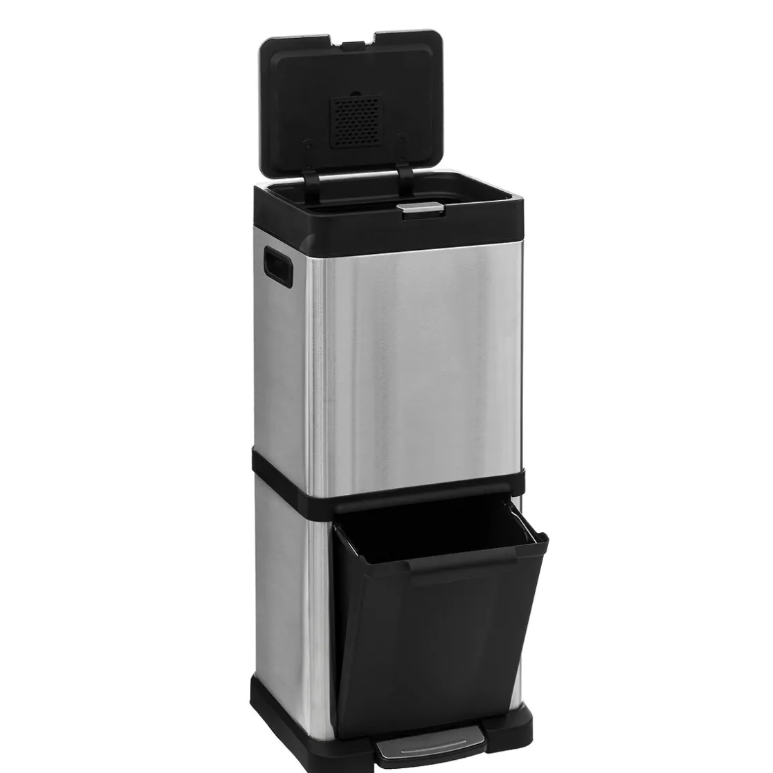 5five Poubelle de tri sélectif en métal 20+14L, Inox