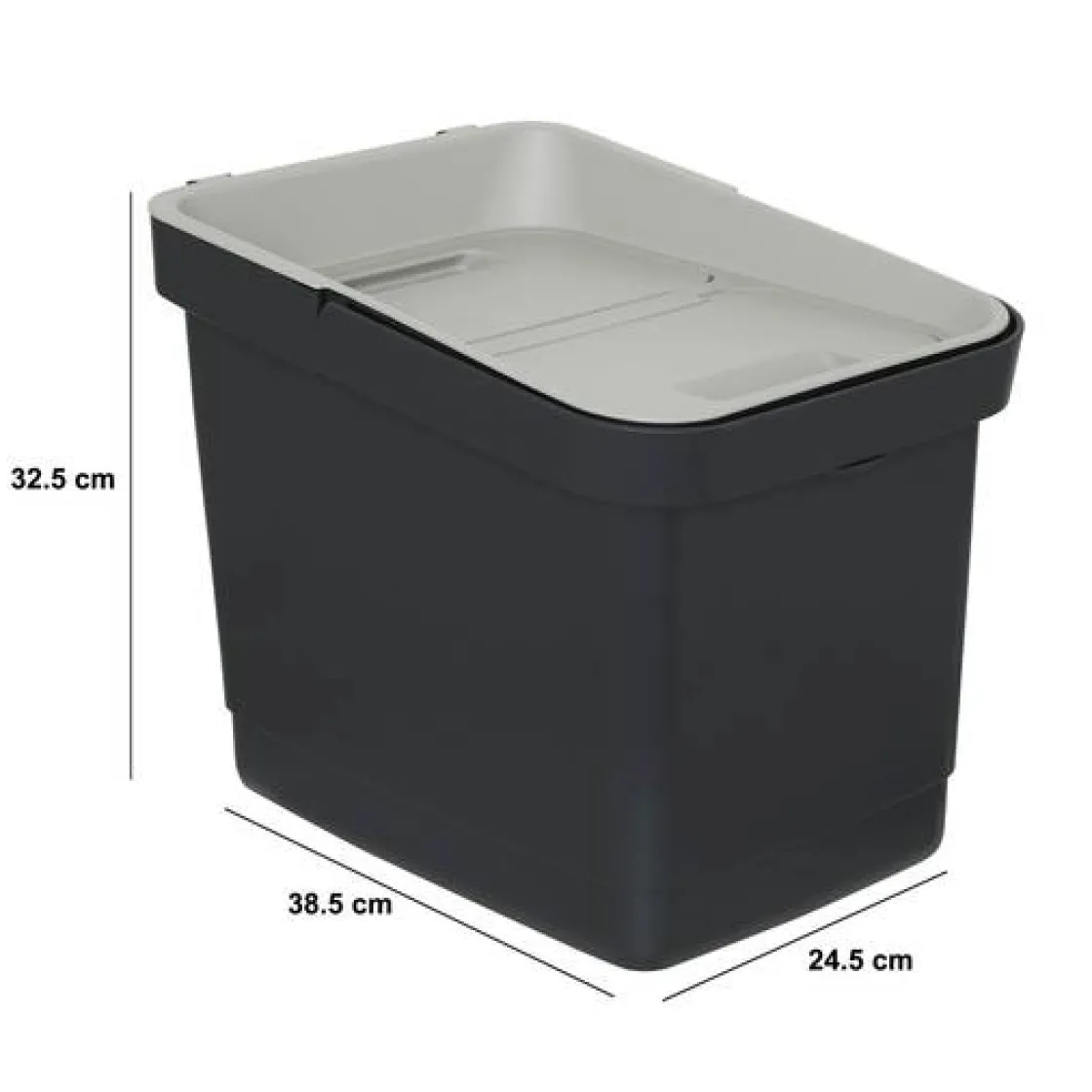 5five Poubelle, Manuel, 20,5 l, Noir