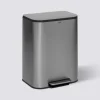 5five Poubelle métal 50L, Inox finition mat