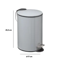 5five Poubelle métal Soft Close 3L, Gris