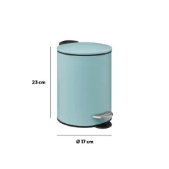 5five Poubelle métal Soft Close 3L, Bleu artic
