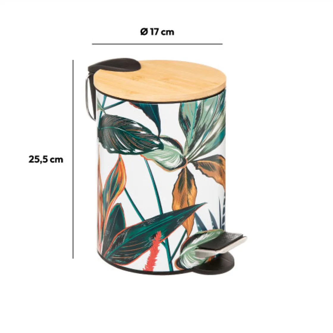 5five Poubelle métal Soft Close 3L, Multicolore