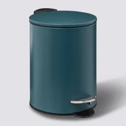 5five Poubelle métal Soft Close 3L, Bleu pétrole