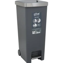 5five Poubelle, Pédale, 45 l, Gris