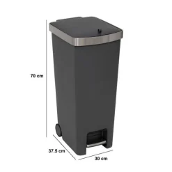 5five Poubelle, Pédale, 45 l, Gris