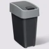 5five Poubelle plastique 2 ouvertures 10L, Gris