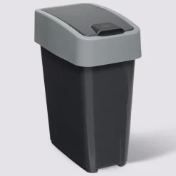 5five Poubelle plastique 2 ouvertures 10L, Gris