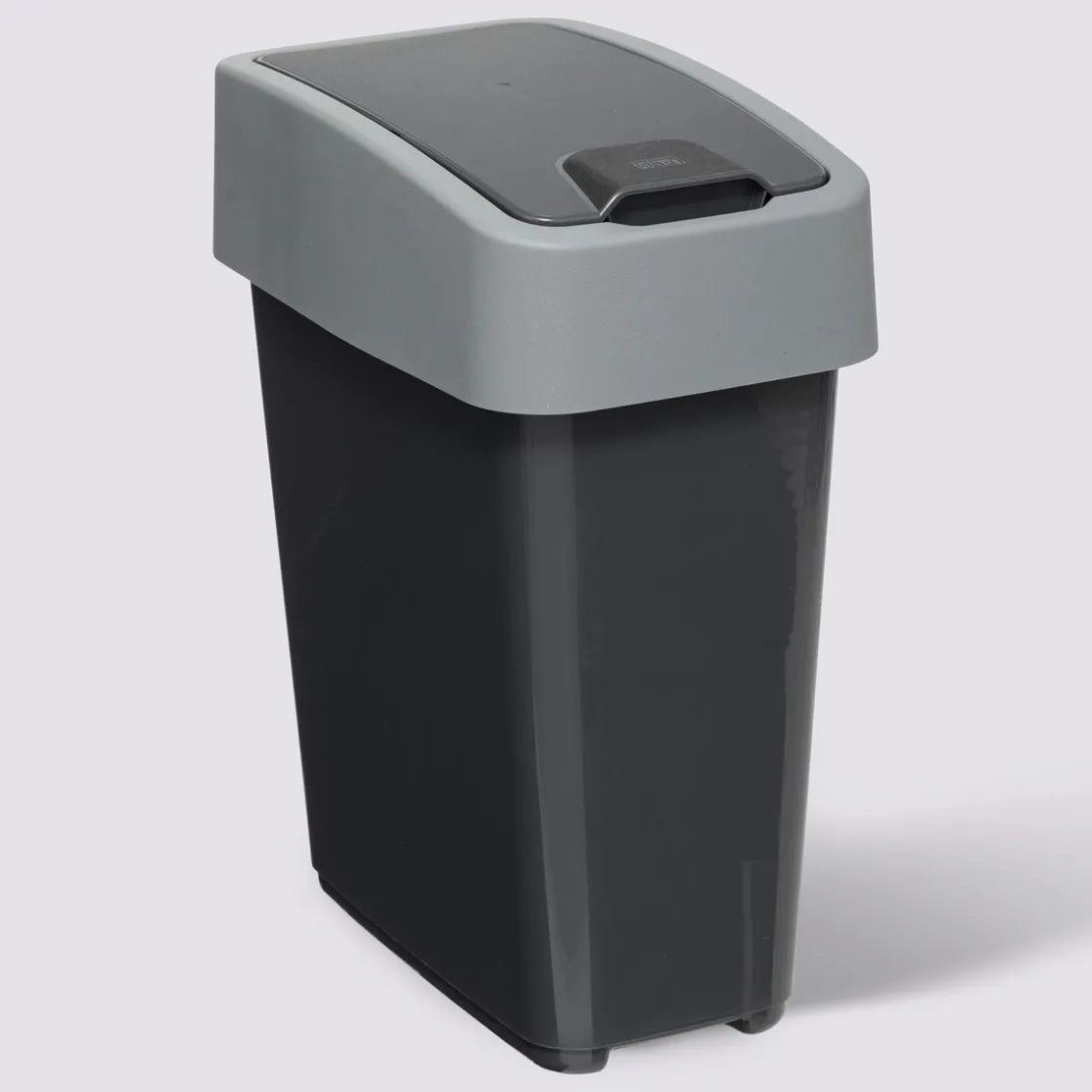 5five Poubelle plastique 2 ouvertures 10L, Gris