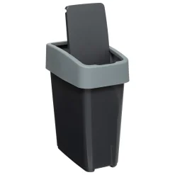 5five Poubelle plastique 2 ouvertures 10L, Gris