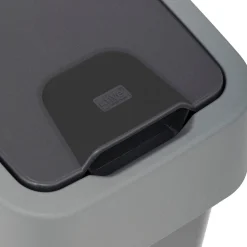 5five Poubelle plastique 2 ouvertures 10L, Gris