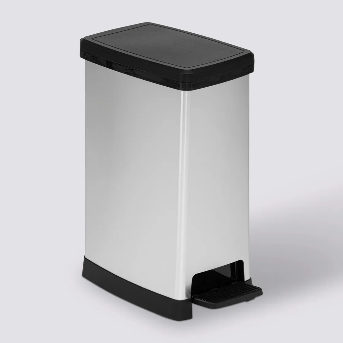 5five Poubelle plastique slim 40L, Gris