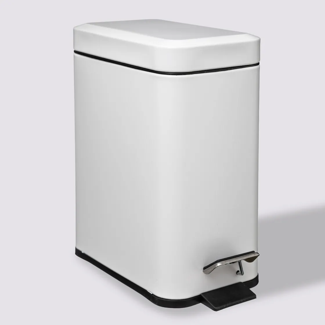 5five Poubelle rect soft close inox 5l, Blanc