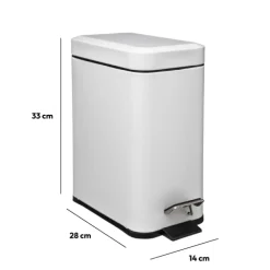 5five Poubelle rect soft close inox 5l, Blanc