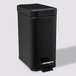 5five Poubelle rect soft close inox 5l, Noir