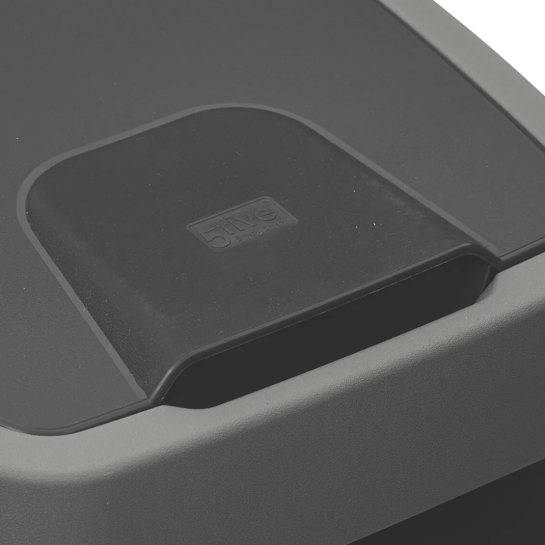5five Poubelle rectangulaire à 2 ouvertures plastique 45L, Gris