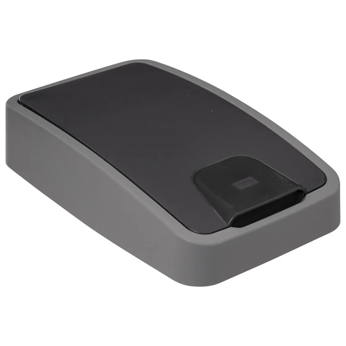 5five Poubelle rectangulaire à 2 ouvertures plastique 45L, Gris