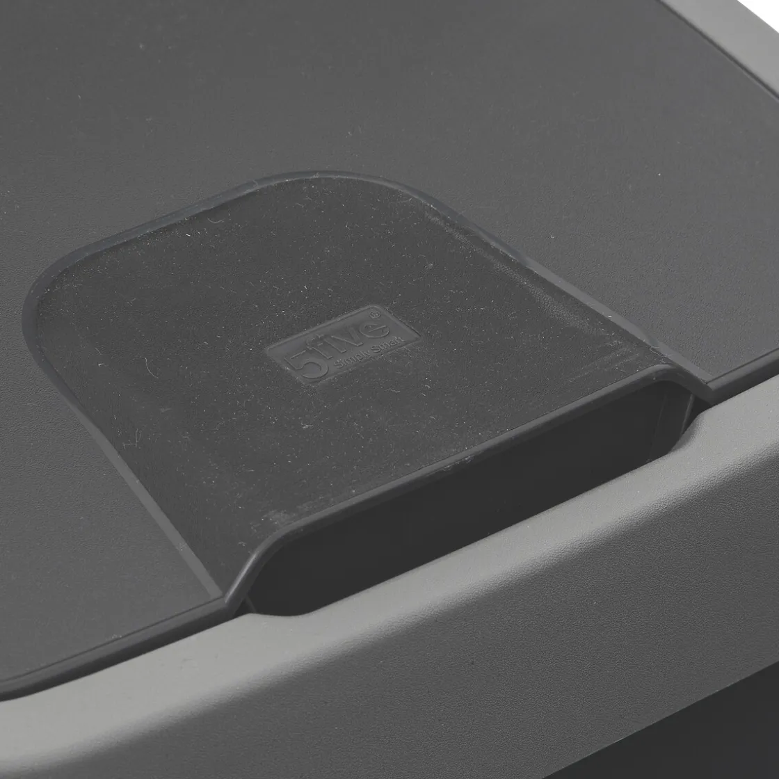 5five Poubelle rectangulaire à 2 ouvertures plastique 25L, Gris