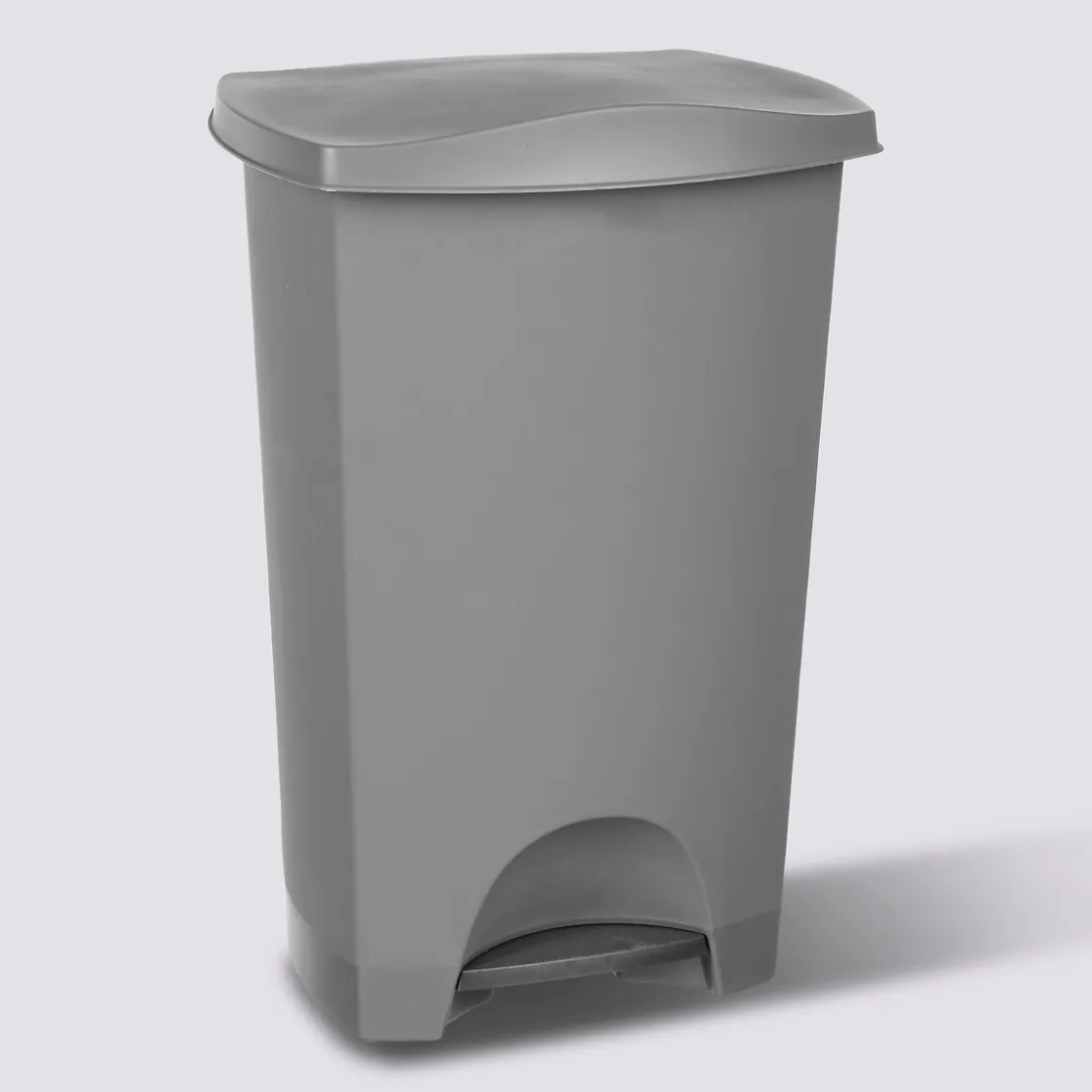 5five Poubelle rectangulaire à pédale plastique 42L, Gris