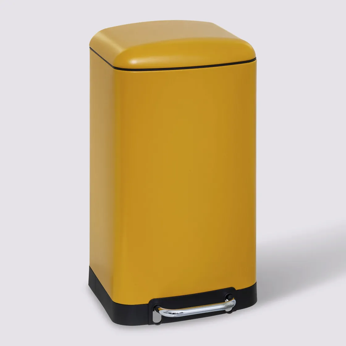 5five Poubelle rectangulaire à pédale métal 30L, Jaune