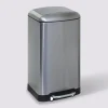 5five Poubelle rectangulaire à pédale métal 30L, Inox