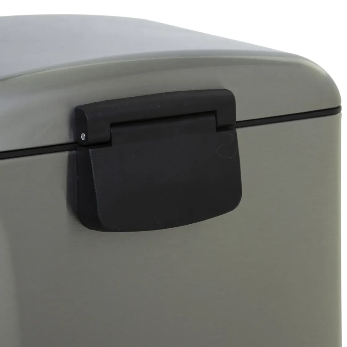 5five Poubelle rectangulaire à pédale métal 30L, Inox