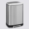 5five Poubelle rectangulaire à pédale métal 50L, Inox