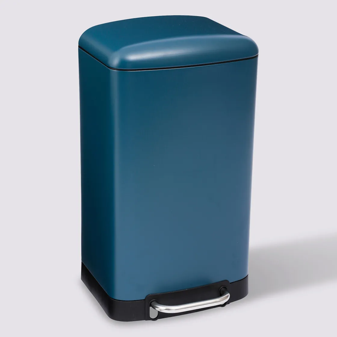 5five Poubelle rectangulaire à pédale métal 30L, Bleu marine