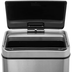 5five Poubelle rectangulaire automatique 40L, Inox
