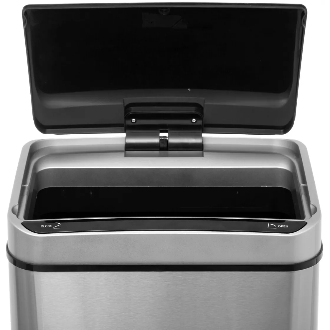 5five Poubelle rectangulaire automatique 40L, Inox