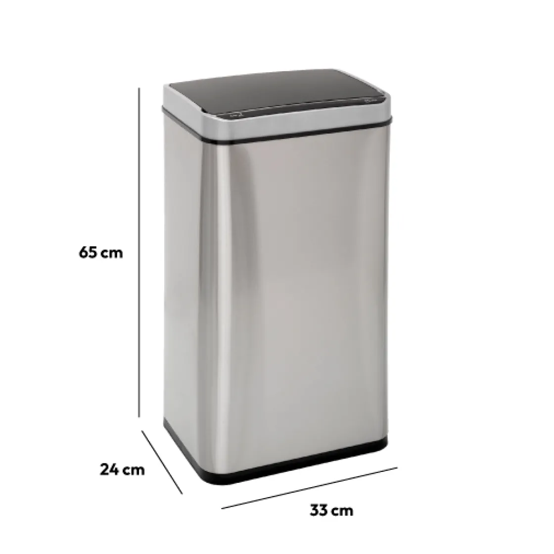 5five Poubelle rectangulaire automatique 40L, Inox