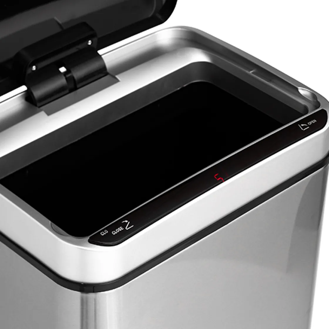 5five Poubelle rectangulaire automatique 40L, Inox