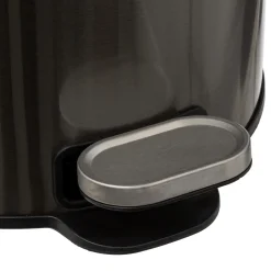 5five Poubelle ronde à pédale métal 30L, Inox noir
