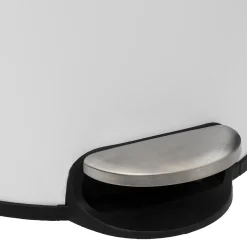 5five Poubelle ronde avec couvercle bambou 30L, Blanc