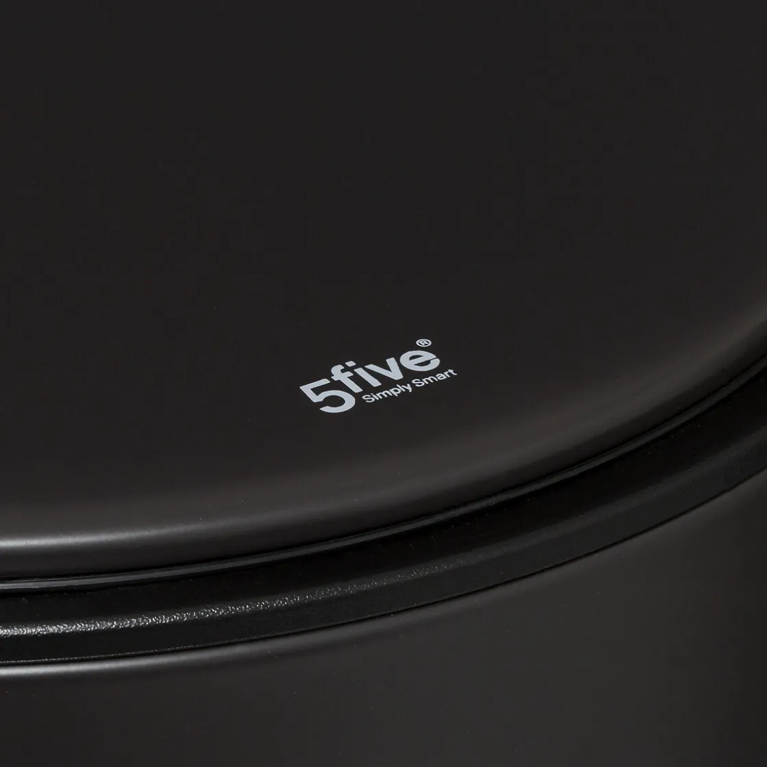 5five Poubelle ronde en métal 30L, Gris charbon