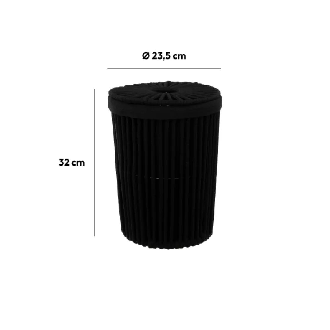 5five Poubelle ronde 7L, Noir