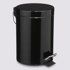 5five Poubelle ronde métal 3L, Noir