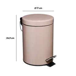 5five Poubelle ronde métal 3L, Taupe