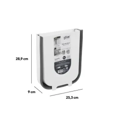 5five Poubelle rétractable de porte 8L, Noir & Blanc