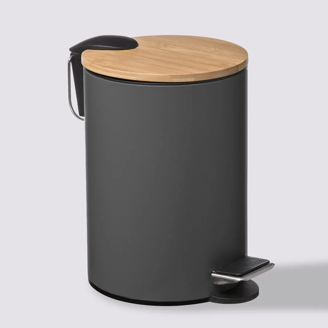 5five Poubelle Soft close 3L, Gris anthracite