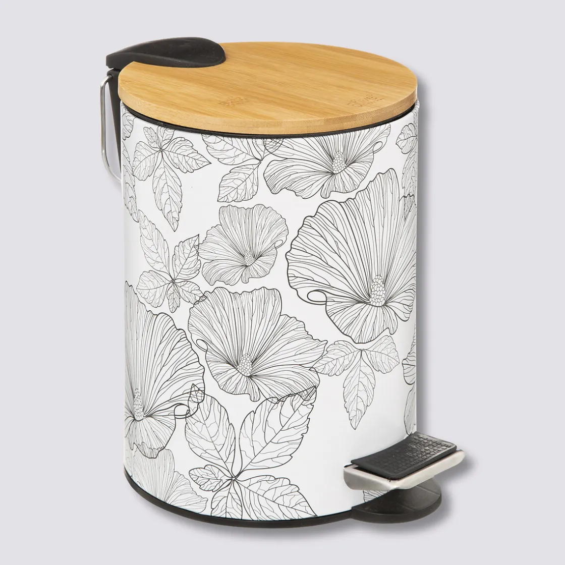 5five Poubelle Soft close 3L, Noir et Blanc