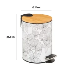 5five Poubelle Soft close 3L, Noir et Blanc