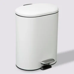 5five Poubelle Soft close métal 6L, Blanc
