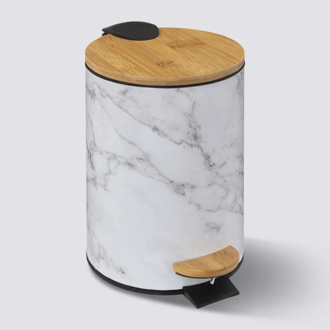 5five Poubelle Soft close métal 3L, Blanc