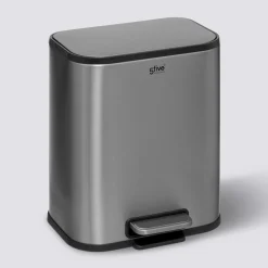 5five Poubelle Soft Close métal 5L, Argent